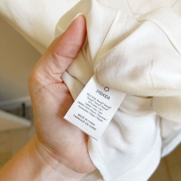 Anthropologie Dolan White Mini Button Down Linen Dress Size Large - Picture 10 of 10